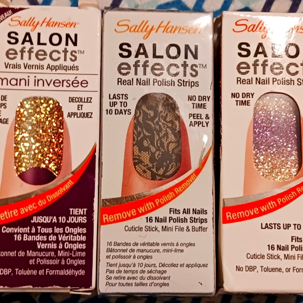 Sally Hansen Salon effects real nail polish strips.